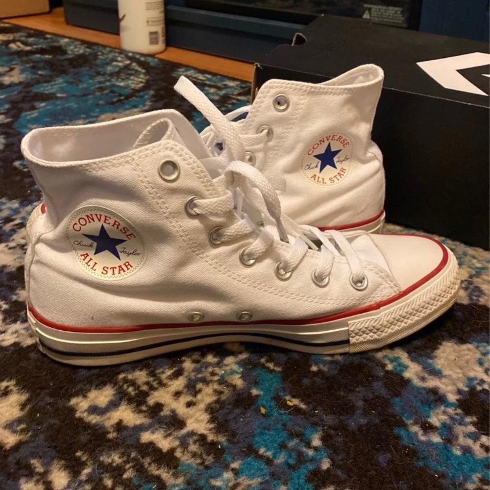 White hi-top converses